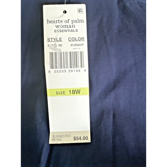 Hearts Of Palms Plus Size Tech Stretch Pant with Elastic Waistband Navy Blue 18W - Picture 11 of 12